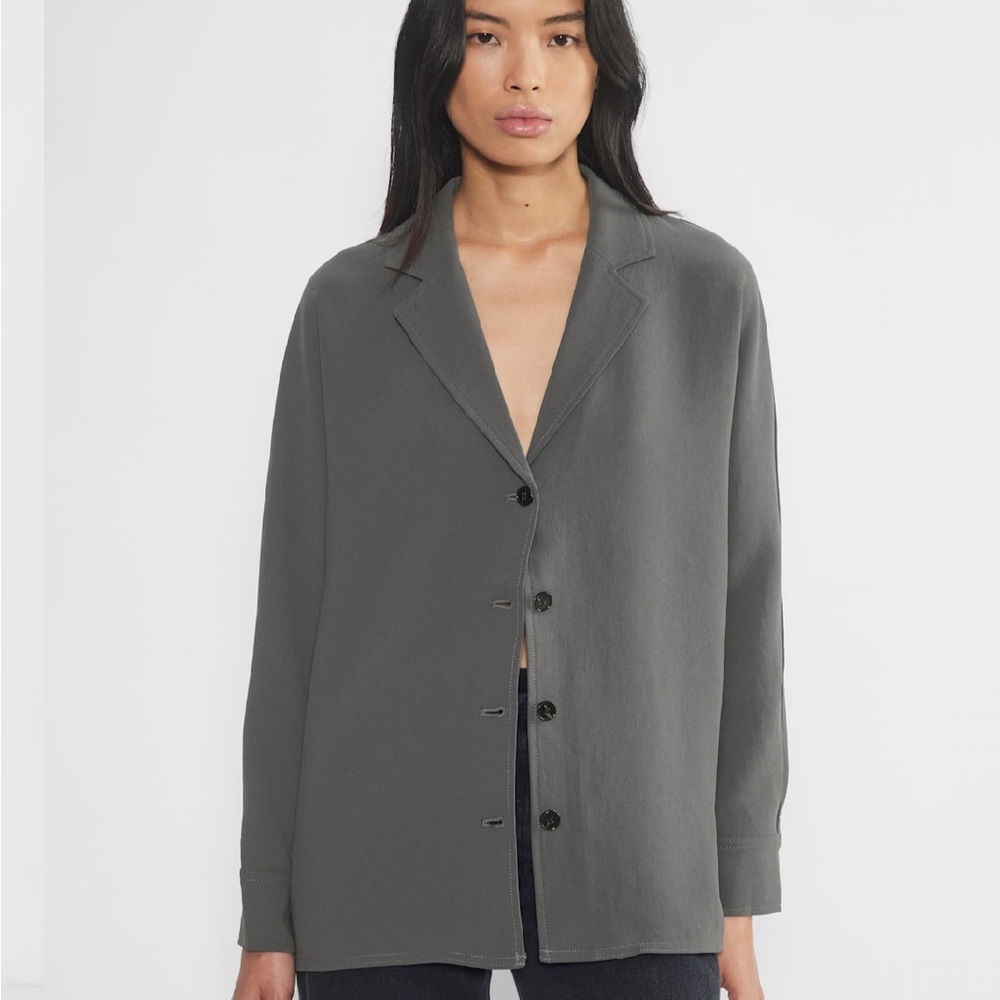 Women's Gray Button-Up Jacket